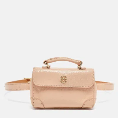 Pre-owned Tory Burch Peach Orange Patent Leather Robinson Waist Belt Bag