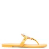 Tory Burch Miller Logo-plaque Sandals In Orange