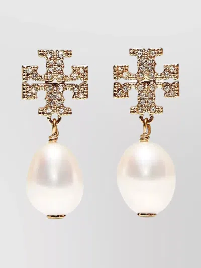 Tory Burch Kira Baroque Pearl Drop Earrings In Tory Gold