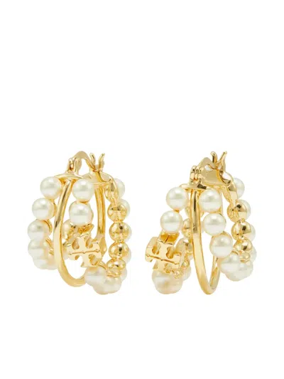 Tory Burch Pearl-detailing Earrings In Gold