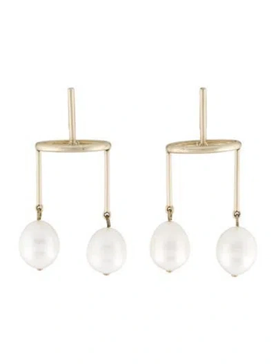 Pre-owned Tory Burch Pearl Drop Earrings In Multi