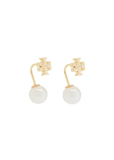 Tory Burch Pearl Front-back 18kt Gold-plated Drop Earrings