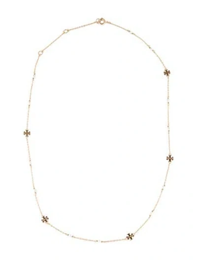 Pre-owned Tory Burch Pearl Moondance Necklace, 18" In Multi