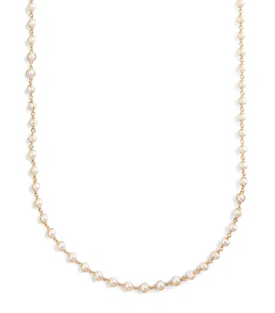 Tory Burch Pearl Necklace In Gold