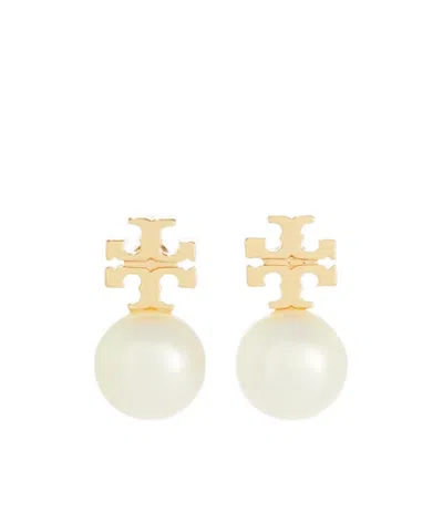 Tory Burch Pearl Stud Earrings In Gold