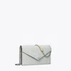 Tory Burch Pebble Envelope Chain Wallet In Gray
