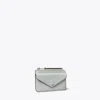 Tory Burch Pebble Envelope Zip Card Case In Silver