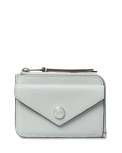 Tory Burch Pebble Leather Envelope Zip Card Case