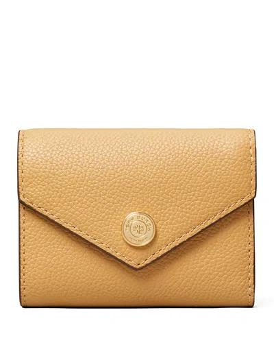 Tory Burch Pebble Leather Small Envelope Wallet In Neutral