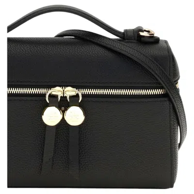 Pre-owned Tory Burch Pebbled Calf Leather Top Handle Bag � Black