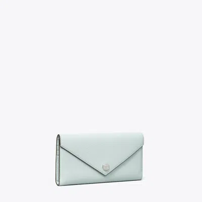 Tory Burch Pebbled Envelope Wallet In Blue