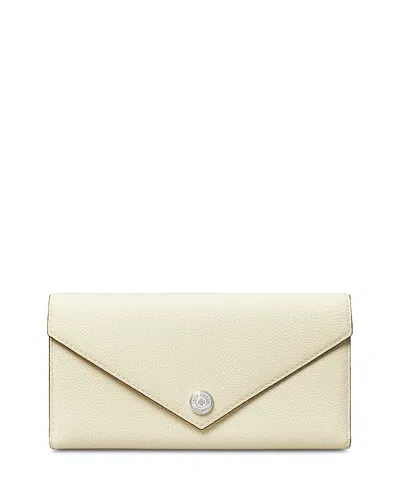 Tory Burch Pebbled Leather Envelope Wallet In Neutral