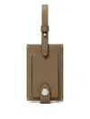 Tory Burch Pebbled Luggage Tag Accessories In Brown