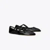 Tory Burch Peep-toe Mary Jane Ballet In Black