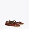 Tory Burch Peep-toe Mary Jane Ballet In Brown