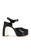 Tory Burch Peep Toe Platform In Black