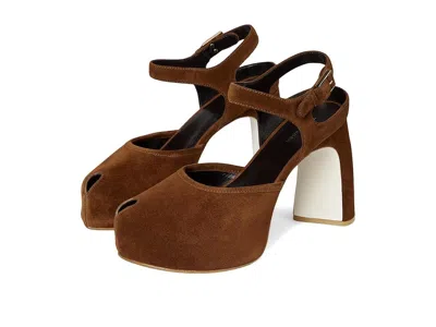 Tory Burch Peep-toe Platform 110mm In Brown