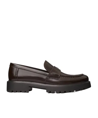 Tory Burch Penny Loafers In Brown