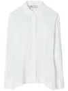 Tory Burch Button-down Peplum Poplin Shirt In White