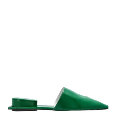 Tory Burch Perforated Mules In Green