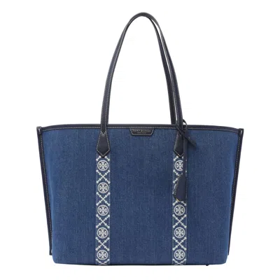 Tory Burch Perry Triple Tote Shopping Bag In Blue