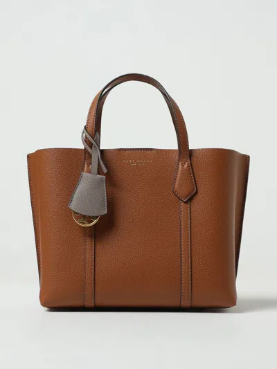Tory Burch Perry Bag In Grained Leather With Shoulder Strap In Brown