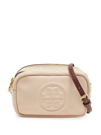 Pre-owned Tory Burch Perry Bombe Cross Body Bag In Neutral