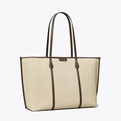 Tory Burch Perry Canvas Tote Bag Work Style In Nude