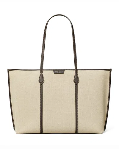 Tory Burch Perry Canvas Tote Bag Work Style In Nude