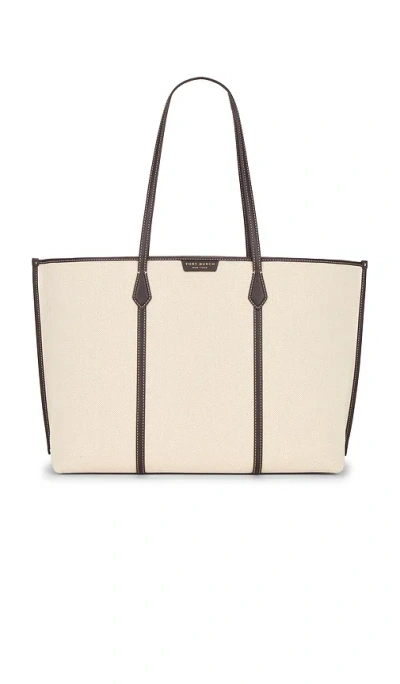 Tory Burch Perry Canvas Tote Bag Work Style In Nude