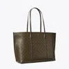 Tory Burch Perry Coated Canvas Tote In Brown