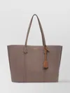 Tory Burch Perry Double T Leather Tote In Brown