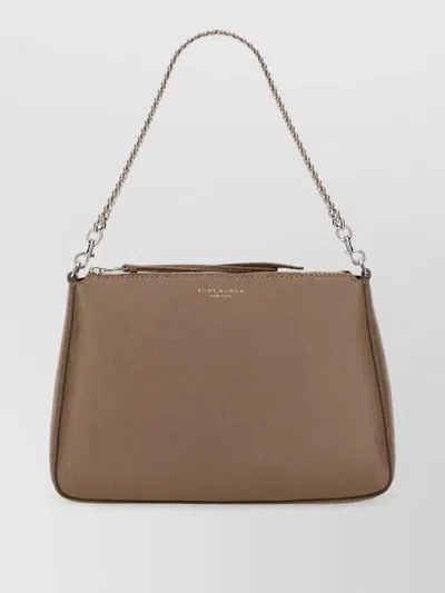 Tory Burch Perry Leather Clutch Bag In Brown