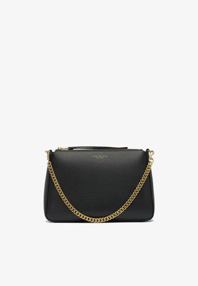 Tory Burch Perry Leather Shoulder Bag In Black