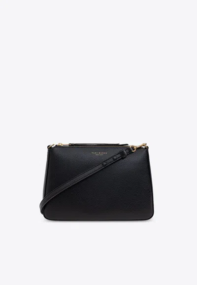 Tory Burch Perry Leather Shoulder Bag In Black