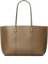 Tory Burch Perry Triple Compartment Leather Tote In Brown