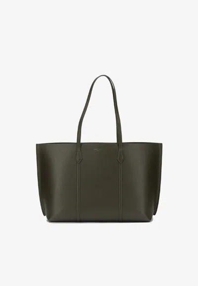 Tory Burch Perry Leather Tote Bag In Green