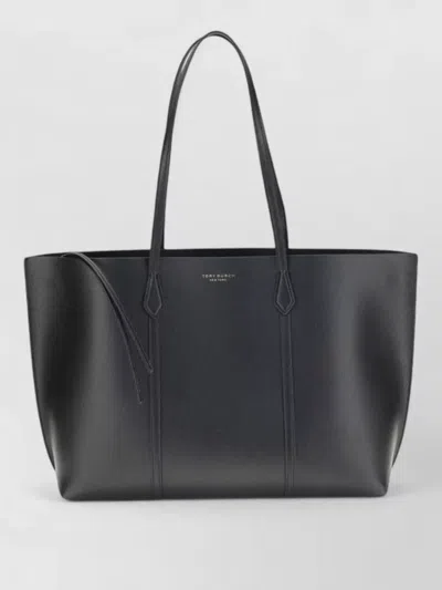 Tory Burch Perry Leather Tote Bag In Black