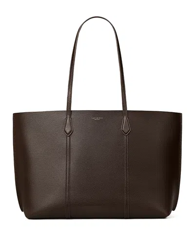 Tory Burch Perry Leather Tote In Brown