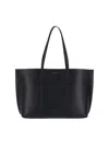 Tory Burch Black Cow Leather Cotton Shoulder Bag In Black