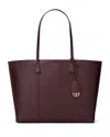 Tory Burch Perry Medium Leather Tote In Albarossa/gold