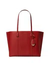 Tory Burch Perry Medium Leather Tote In Brick