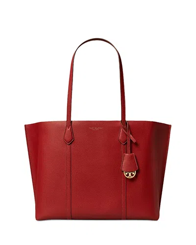 Tory Burch Perry Medium Leather Tote In Brick