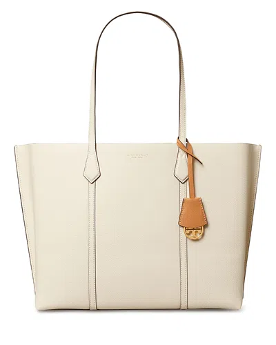 Tory Burch Perry Medium Leather Tote In New Ivory