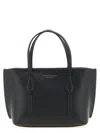 Tory Burch Black Cow Leather Cotton Polyurethane Handbag In Black