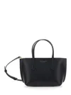 Tory Burch Black Leather Mini Perry Handbag In Black