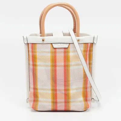 Pre-owned Tory Burch Perry Multicolor Mesh And Leather Tote