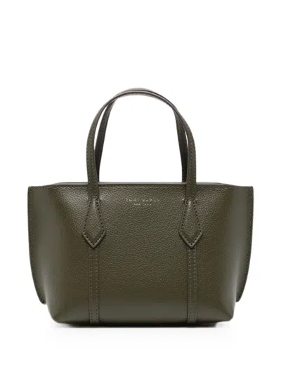 Tory Burch Perry Pebbled-leather Tote Bag In Green