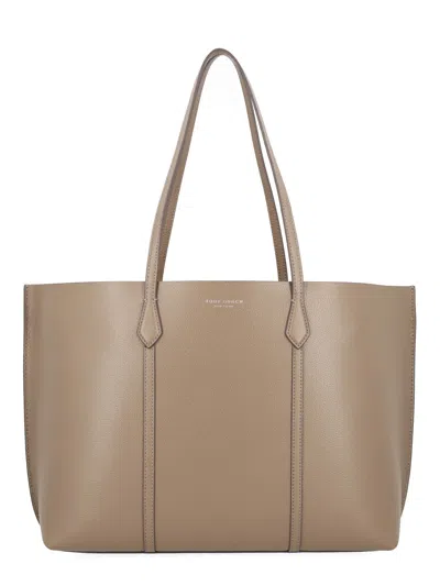 Tory Burch "perry" Shopping Bag In Neutral