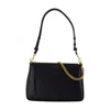 Tory Burch Perry Zip Leather Shoulder Bag In Black